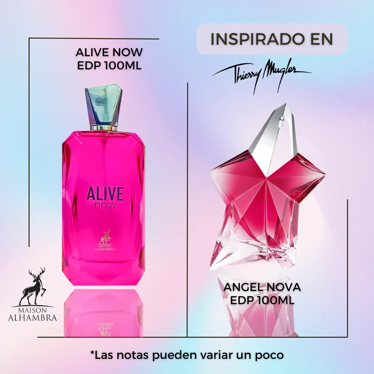 Alive Now Eau de Parfum Maison Alhambra inspiração Angel Nova