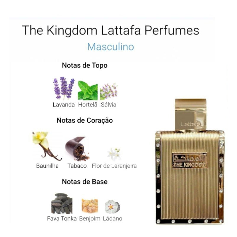 The Kingdom de Lattafa - 100ml eau de parfum - compartilhavel - Inspirado no Jean Poul Le Male Elixir