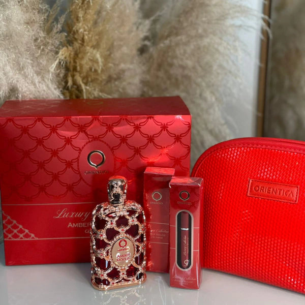 Kit Amber Rouge Orientica inspiração Baccarat Rouge 540 Eau de Parfum